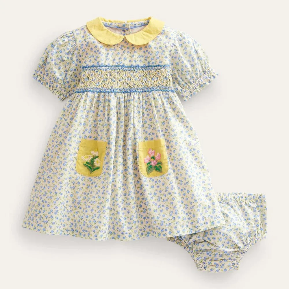 NWT Mini Boden Smocked Nostalgic Dress